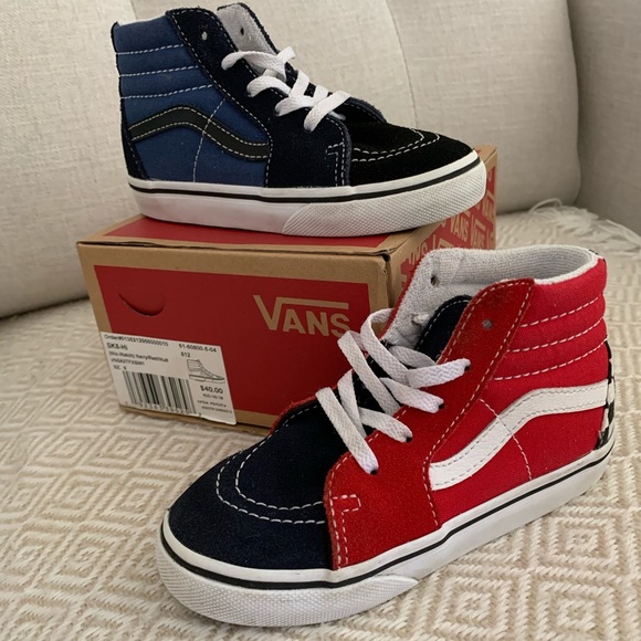 Sk8-HI Vans Navy/Red/Checker - Picture 3 of 4